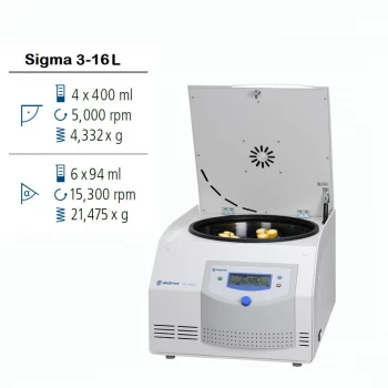 Центрифуга в комплекті з роторами, стаканами та адаптерами Sigma 3-16L IVD